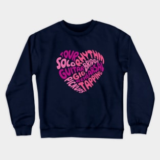 I love playing the guitar. Pink heart. Crewneck Sweatshirt